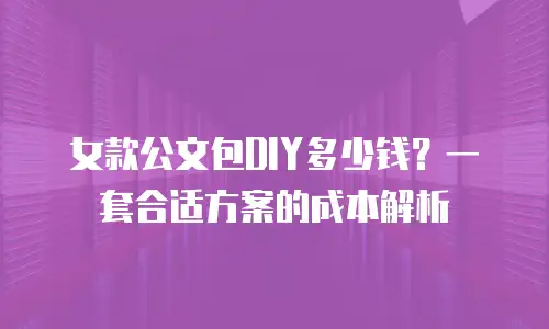 女款公文包DIY多少钱？一套合适方案的成本解析