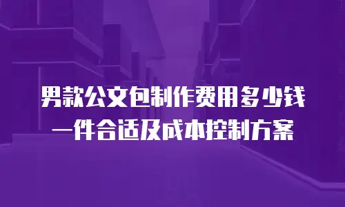 男款公文包制作费用多少钱一件合适及成本控制方案
