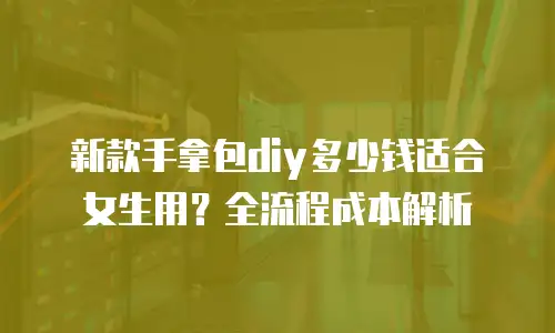 新款手拿包diy多少钱适合女生用？全流程成本解析