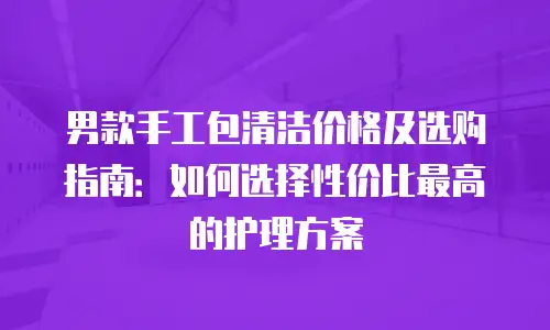 男款手工包清洁价格及选购指南：如何选择性价比最高的护理方案