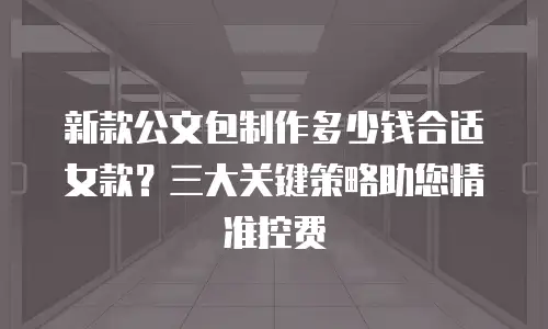 新款公文包制作多少钱合适女款？三大关键策略助您精准控费