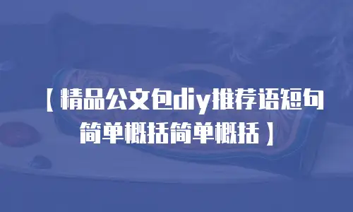 【精品公文包diy推荐语短句简单概括简单概括】