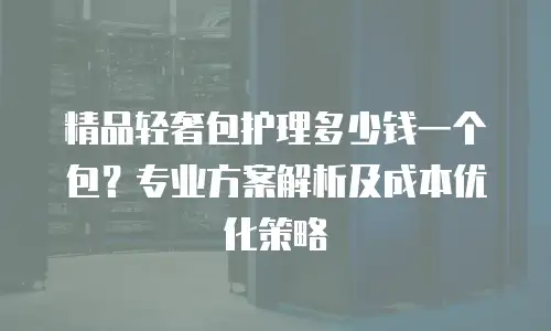精品轻奢包护理多少钱一个包？专业方案解析及成本优化策略