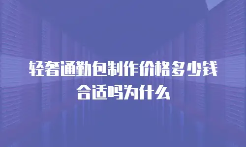 轻奢通勤包制作价格多少钱合适吗为什么