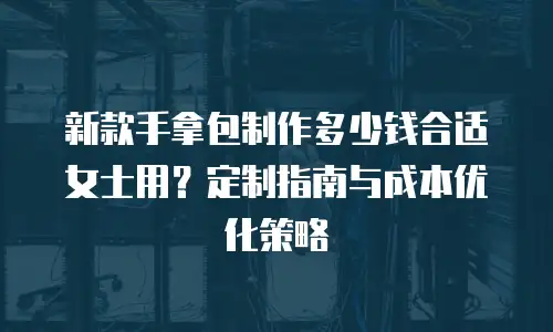 新款手拿包制作多少钱合适女士用？定制指南与成本优化策略