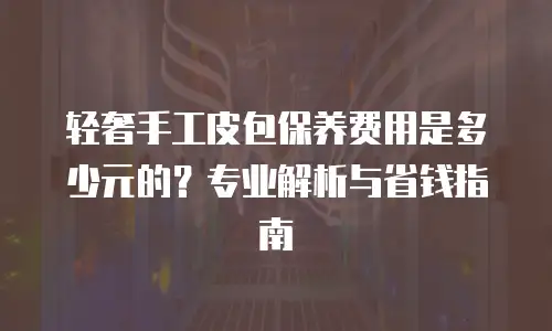 轻奢手工皮包保养费用是多少元的？专业解析与省钱指南