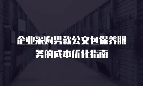 企业采购男款公文包保养服务的成本优化指南