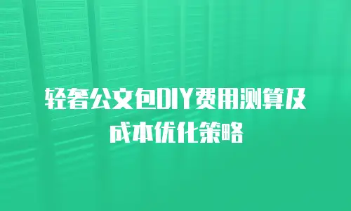 轻奢公文包DIY费用测算及成本优化策略