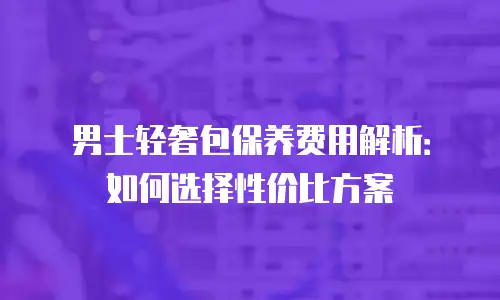 男士轻奢包保养费用解析：如何选择性价比方案