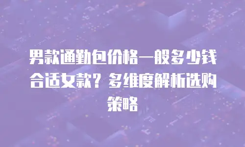 男款通勤包价格一般多少钱合适女款？多维度解析选购策略