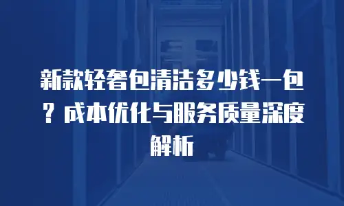 新款轻奢包清洁多少钱一包？成本优化与服务质量深度解析