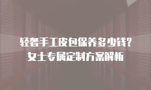 轻奢手工皮包保养多少钱？女士专属定制方案解析