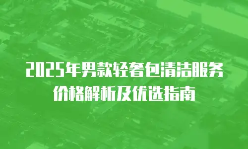 2025年男款轻奢包清洁服务价格解析及优选指南