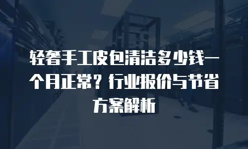 轻奢手工皮包清洁多少钱一个月正常？行业报价与节省方案解析