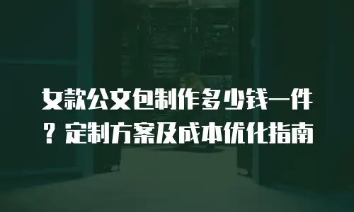 女款公文包制作多少钱一件？定制方案及成本优化指南