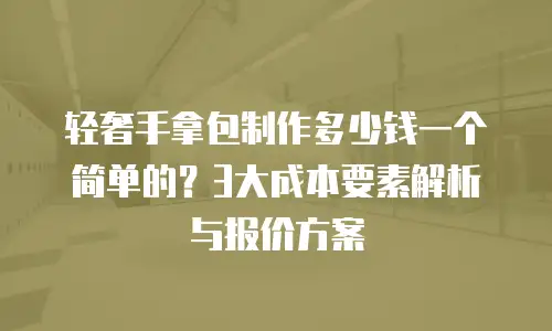 轻奢手拿包制作多少钱一个简单的？3大成本要素解析与报价方案