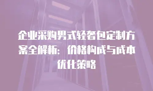 企业采购男式轻奢包定制方案全解析：价格构成与成本优化策略