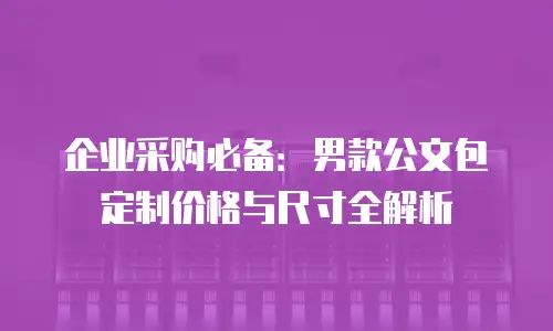 企业采购必备：男款公文包定制价格与尺寸全解析
