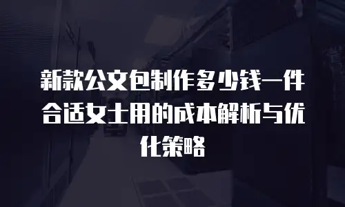 新款公文包制作多少钱一件合适女士用的成本解析与优化策略