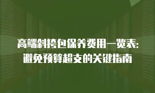 高端斜挎包保养费用一览表：避免预算超支的关键指南