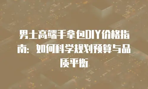 男士高端手拿包DIY价格指南：如何科学规划预算与品质平衡