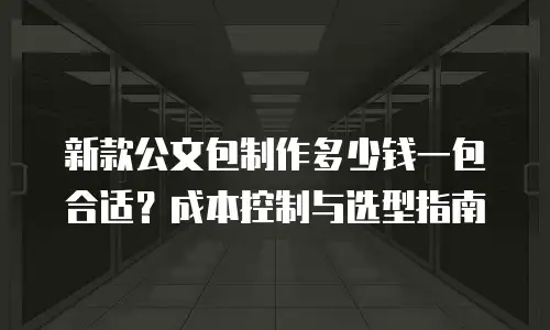 新款公文包制作多少钱一包合适？成本控制与选型指南