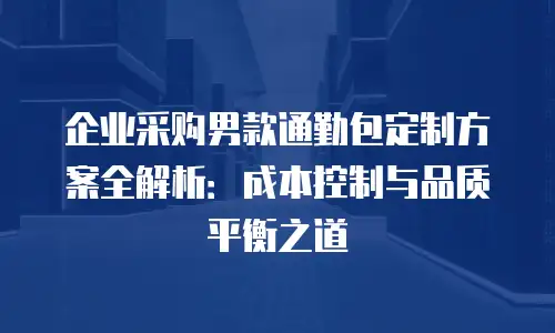 企业采购男款通勤包定制方案全解析：成本控制与品质平衡之道