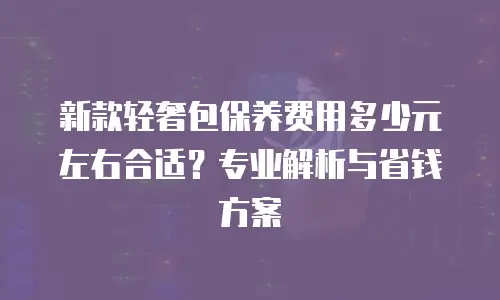 新款轻奢包保养费用多少元左右合适？专业解析与省钱方案