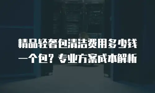 精品轻奢包清洁费用多少钱一个包？专业方案成本解析