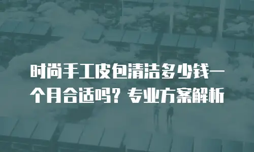 时尚手工皮包清洁多少钱一个月合适吗？专业方案解析
