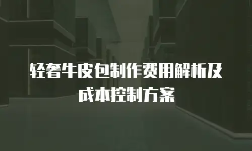 轻奢牛皮包制作费用解析及成本控制方案