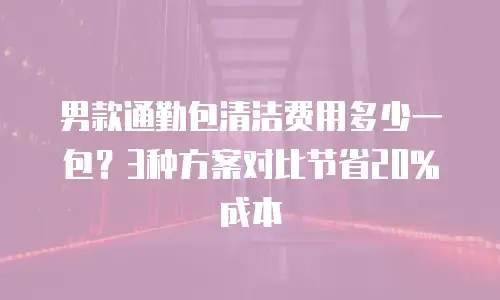男款通勤包清洁费用多少一包？3种方案对比节省20%成本