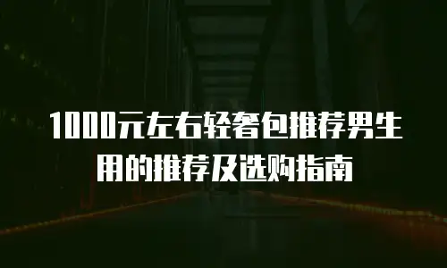 1000元左右轻奢包推荐男生用的推荐及选购指南