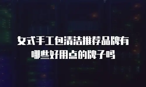 女式手工包清洁推荐品牌有哪些好用点的牌子吗