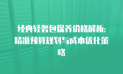 经典轻奢包保养价格解析：精准预算规划与成本优化策略
