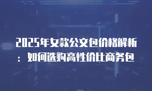 2025年女款公文包价格解析：如何选购高性价比商务包