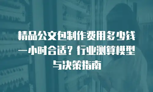 精品公文包制作费用多少钱一小时合适？行业测算模型与决策指南