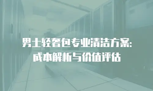 男士轻奢包专业清洁方案：成本解析与价值评估