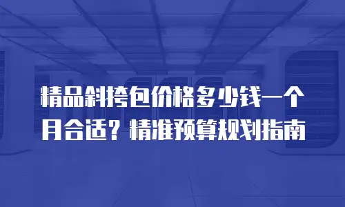 精品斜挎包价格多少钱一个月合适？精准预算规划指南