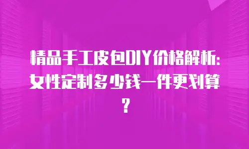 精品手工皮包DIY价格解析：女性定制多少钱一件更划算？
