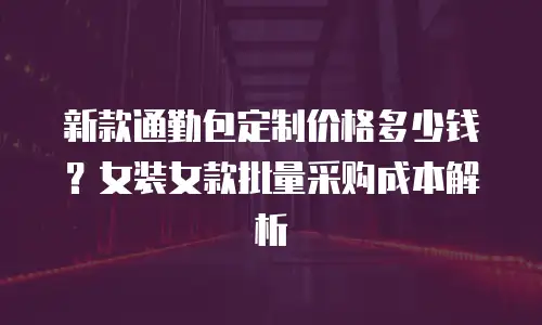 新款通勤包定制价格多少钱？女装女款批量采购成本解析
