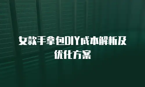 女款手拿包DIY成本解析及优化方案
