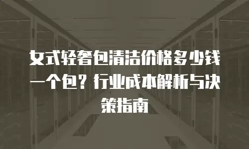 女式轻奢包清洁价格多少钱一个包？行业成本解析与决策指南