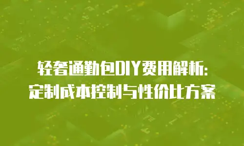 轻奢通勤包DIY费用解析：定制成本控制与性价比方案