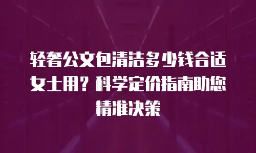 轻奢公文包清洁多少钱合适女士用？科学定价指南助您精准决策