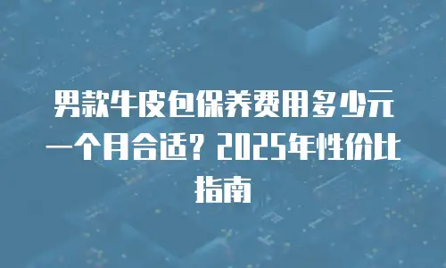 男款牛皮包保养费用多少元一个月合适？2025年性价比指南