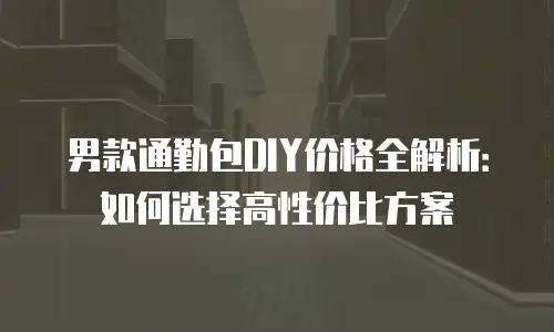 男款通勤包DIY价格全解析：如何选择高性价比方案