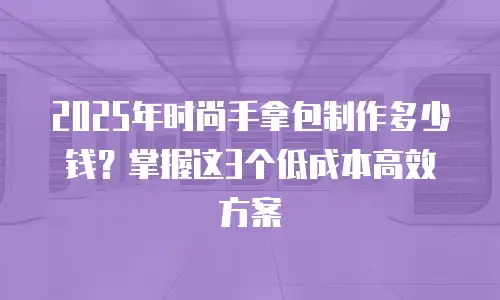 2025年时尚手拿包制作多少钱？掌握这3个低成本高效方案