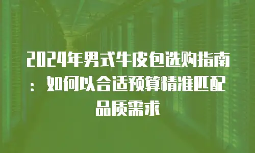 2024年男式牛皮包选购指南：如何以合适预算精准匹配品质需求