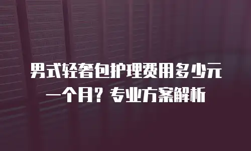 男式轻奢包护理费用多少元一个月？专业方案解析
